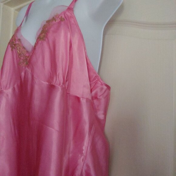 Cotton Express Pink Y2K Babydoll Cami Top 100% Silk 3X Floral Fairy - Picture 5 of 10